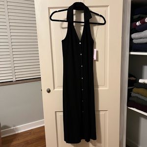 Halter Button Front Dress
